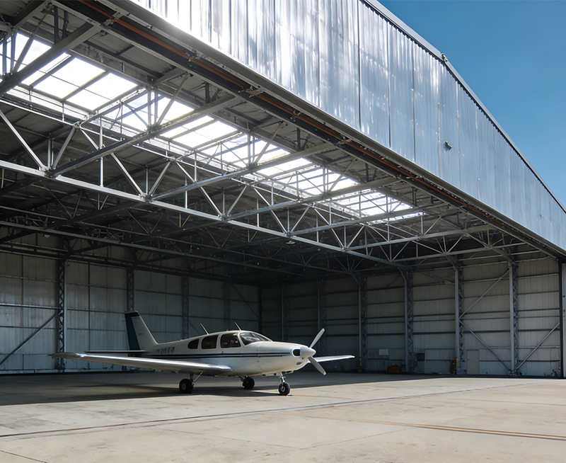 Hangar de aviones de acero predise&ntilde;ado